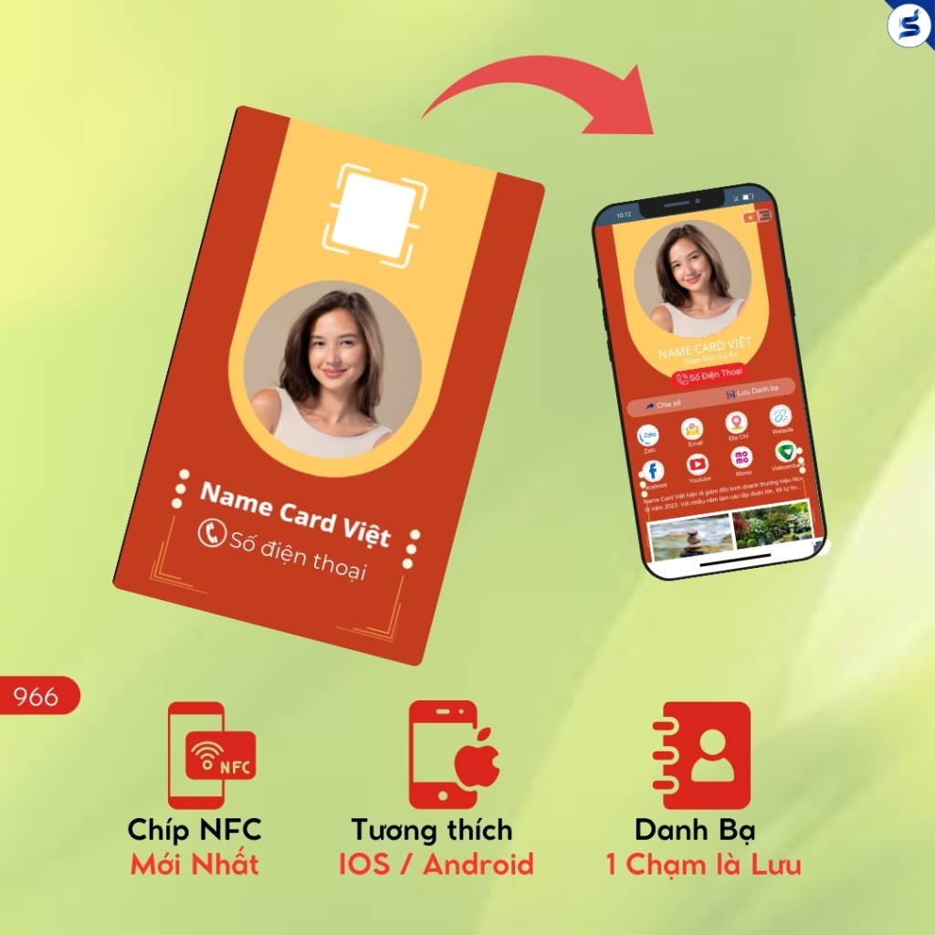 Danh Thiếp Thông Minh, thẻ có chip NFC và mã QR (966) - Ảnh 5