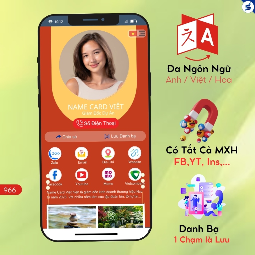 Danh Thiếp Thông Minh, thẻ có chip NFC và mã QR (966) - Ảnh 9