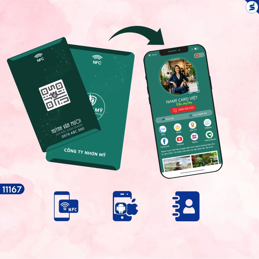 Thẻ chạm thông minh, thẻ chạm có NFC & Qr Code (11167) - Ảnh 2