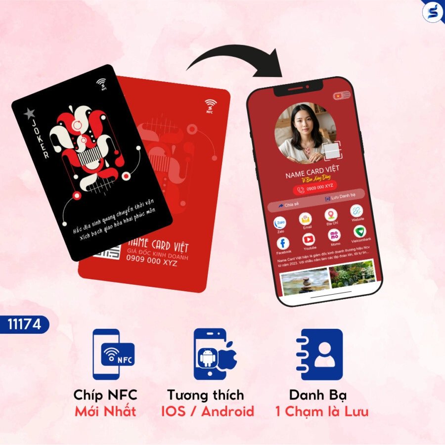 Thẻ thông minh NFC Joker, chạm là lưu (11174) - Ảnh 2