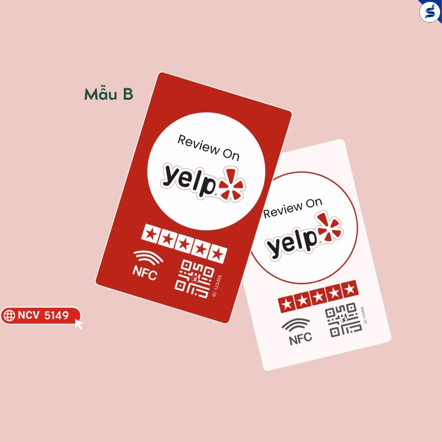 Thẻ review Yelp có NFC & Qr Code (5149) - Ảnh 3