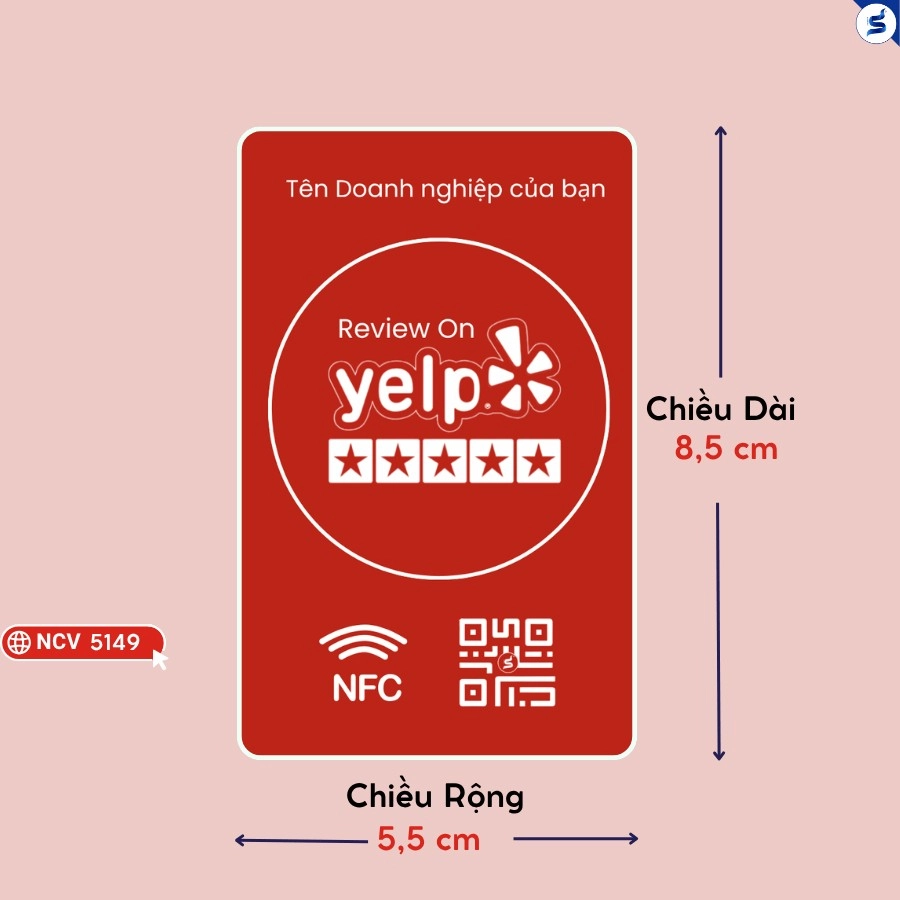 Thẻ review Yelp có NFC & Qr Code (5149) - Ảnh 6
