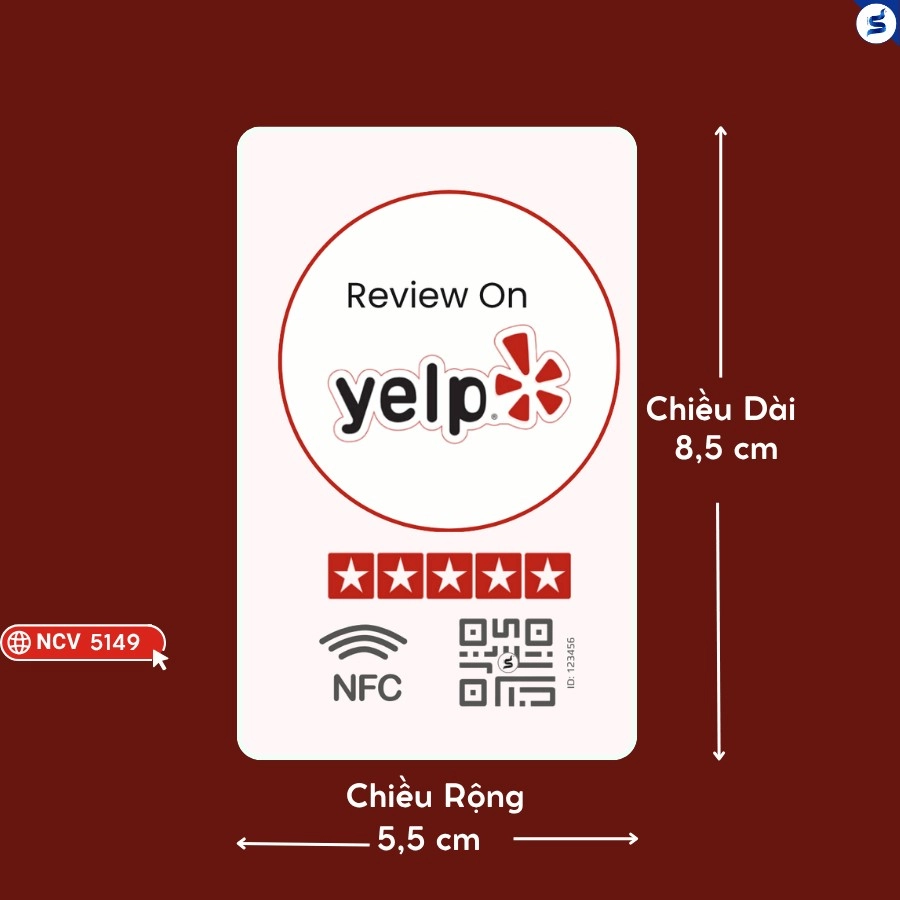 Thẻ review Yelp có NFC & Qr Code (5149) - Ảnh 7