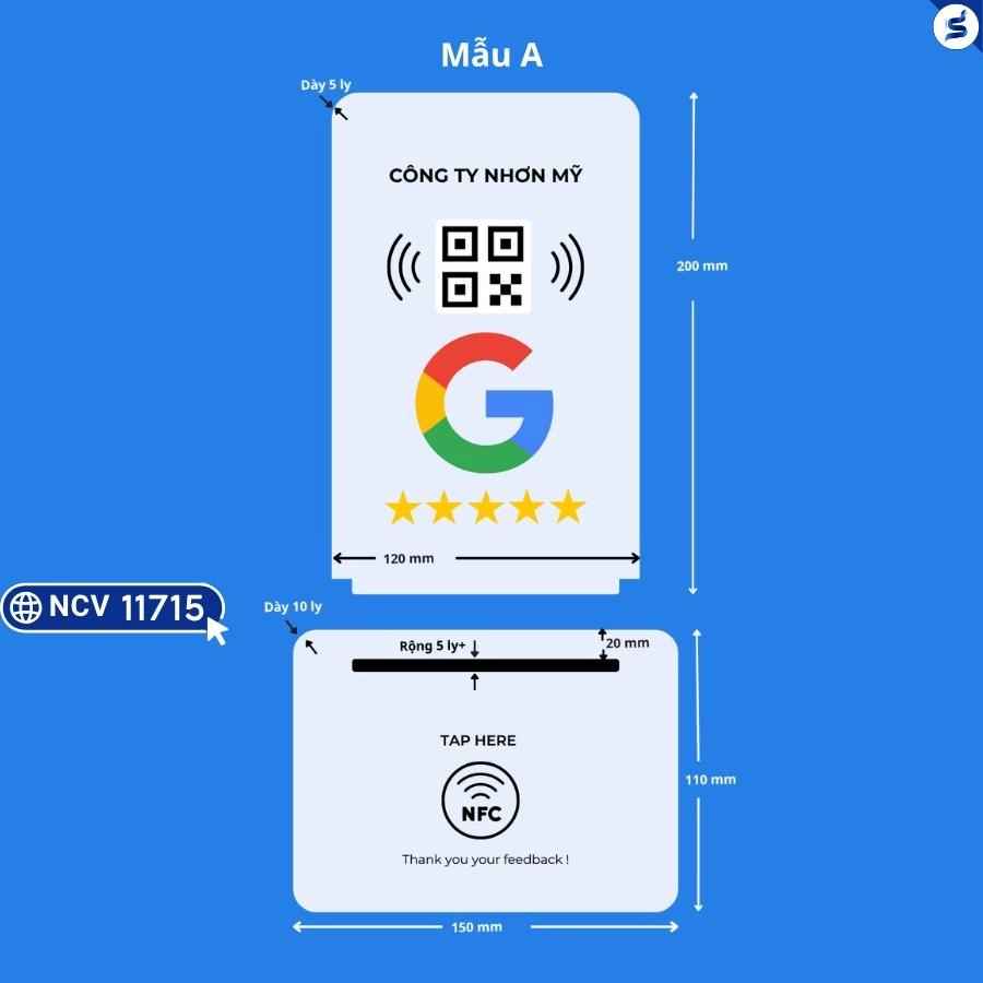 Bảng Review Google Maps NFC thiết kế riêng, kích thước lớn (11715) - Ảnh 5