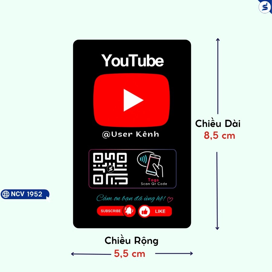 Thẻ follow youtube NFC & Qr Code (11709) - Ảnh 4