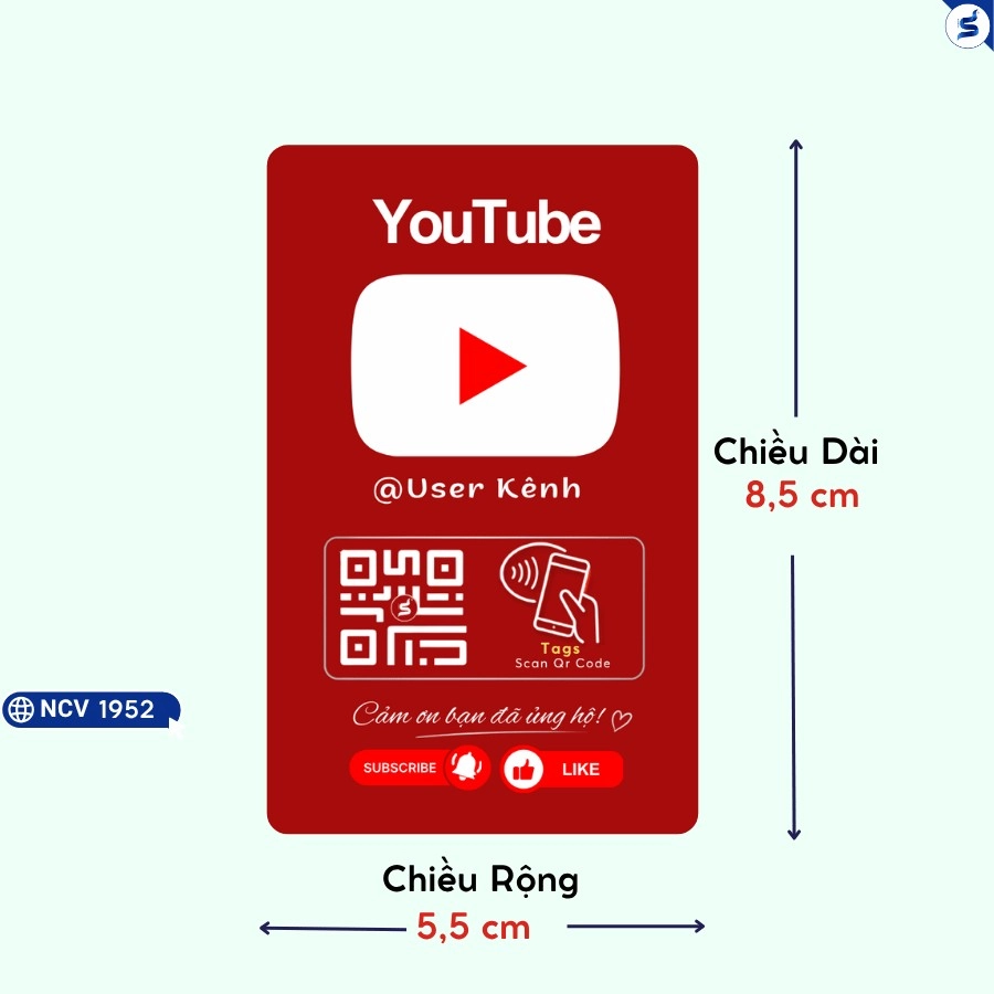Thẻ follow youtube NFC & Qr Code (11709) - Ảnh 5