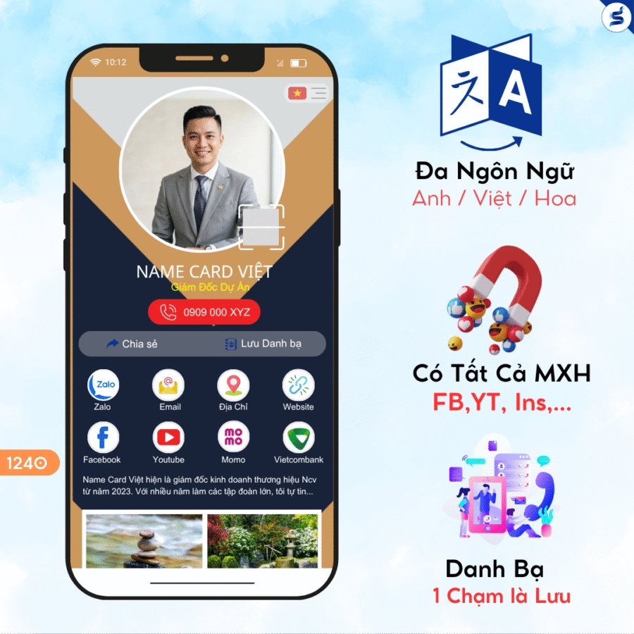 Thẻ doanh nghiệp thông minh, Thẻ có NFC & QrCode (1240) - Ảnh 2
