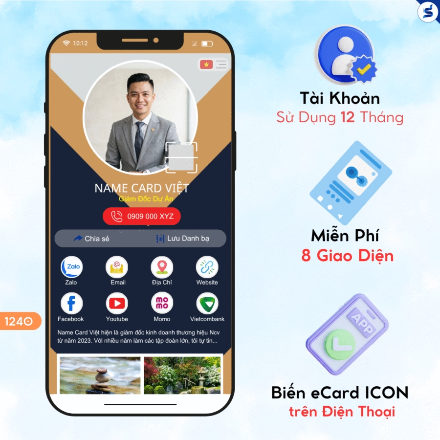 Thẻ doanh nghiệp thông minh, Thẻ có NFC & QrCode (1240) - Ảnh 3