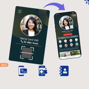 Thẻ lưu thông tin cá nhân online, Thẻ có NFC & mã QR (1204)