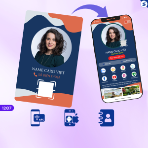 Card visit điện tử, có gắn chip NFC và mã QR (1207)