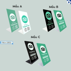 Bảng Review 5 Sao TripAdvisor có NFC & Qr Code (1931)