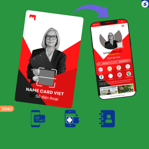 Smart name card, Smart card có chip NFC và mã QR (2062)