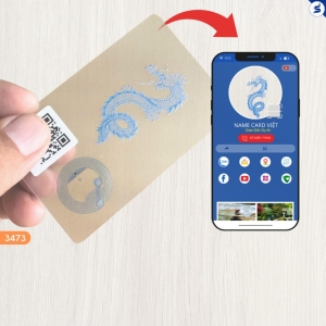Thẻ danh thiệp cá nhân, hình rồng xanh biển (3473) + TK 12 tháng