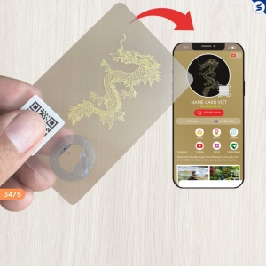 Thẻ NFC nhựa trong suốt mỏng, nhẹ màu vàng (màu bản mệnh Kim, tương sinh Thủy)