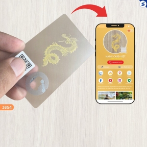 eCard cá nhân, hình rồng vàng, trong suốt (3854) + Tk 12 Tháng