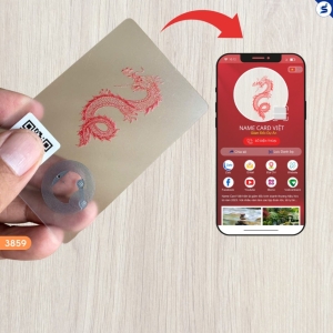Thẻ NFC nhựa trong suốt mỏng, nhẹ màu đỏ (3859) + TK 12 tháng