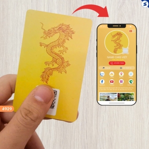 Danh thiếp điện tử rồng đỏ, nền vàng (4929) +Tk 12 Tháng