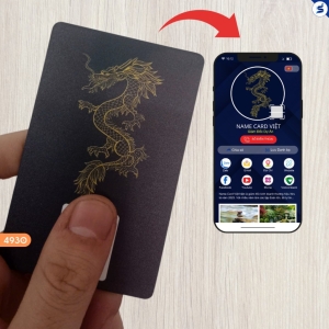 Danh thiếp điện tử rồng vàng, nền xanh đậm (4930) +Tk 12 Tháng