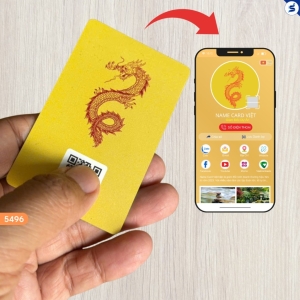 Danh thiếp điện tử rồng vàng cam, nền xanh đậm (5496) +Tk 12 Tháng