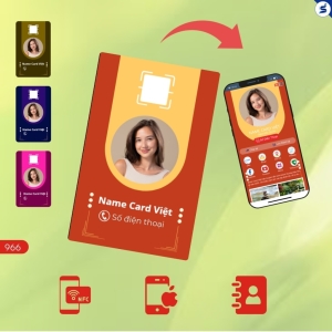 Danh Thiếp Thông Minh, thẻ có chip NFC và mã QR (966)