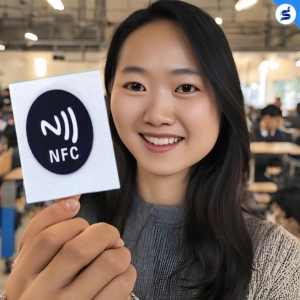 Thẻ NFC: Thẻ dán chip NFC tròn, màu đen (5561)